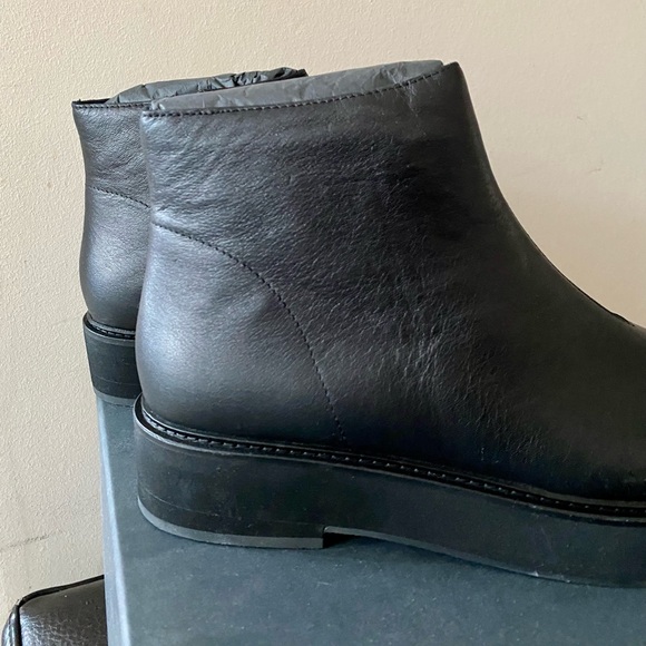 Eileen Fisher Nann Wedge Bootie in Leather Size 9 Sz 9 NIB New in box Black - Picture 7 of 12